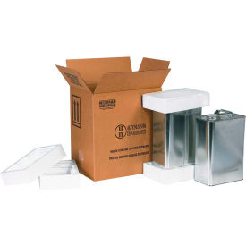 Global Industrial™ Two 1 Gal. F Style Haz Mat Shipper Kit 11-3/8""L x 8-3/16""W x 12-3/8""H