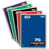 TOPS® Wirebound 1-Subject Notebook 65021 College 8"" x 10-1/2"" 70 Sheets/Pad