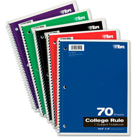 TOPS® Wirebound 1-Subject Notebook 65021 College 8"" x 10-1/2"" 70 Sheets/Pad
