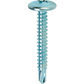 Lath Screw - #8 x 1"" Modified Thin Truss Head Drill Point (TEK) - Steel - Zinc - Box of 100