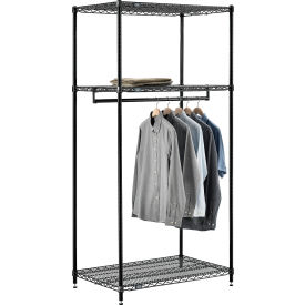 Free Standing Clothes Rack - 3 Shelf - 36""W x 24""D x 74""H - Black