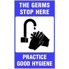 NoTrax® Germs Stop Here Safety Message Mat 3/8"" Thick 3' x 5' Blue