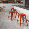 Flash Furniture 24""H Backless Counter Height Stool - Metal - Kelly Red
