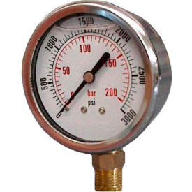 Dynamic 2 1/2 "" Fluid Glycerine Filled Pressure Gage Stem 2000 PSI