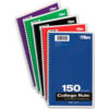 Tops Wirebound 3-Subject Notebook College Rule9-1/2 x 6 White 150 Sheets/Pad
