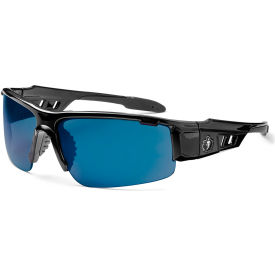 Ergodyne® Skullerz® Dagr Safety Glasses Blue Mirror Lens Black Frame
