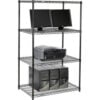 Nexel™ 4-Shelf Wire Computer LAN Workstation 36""W x 24""D x 63""H Black
