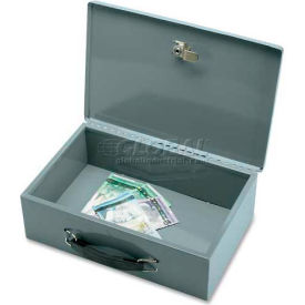 Sparco Steel Insulated Cash Box 15502 Keyed Lock 12-13/16""W x 8-5/16""D x 3-13/16""H Gray