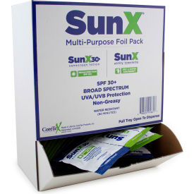 CoreTex® Sun X 30 91661 Sunscreen Lotion SPF 30+ Wallmount Box W/ Dry Towelette 50 Packets