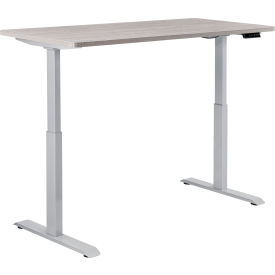 Interion® Electric Height Adjustable Desk 48""W x 30""D Gray W/ Gray Base