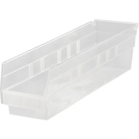 Plastic Nesting Storage Shelf Bin QSB100CL 2-3/4""W x 11-5/8""L x 4""H Clear