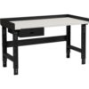 Global Industrial™ 60 x 30 Adj Height Workbench w/Drawer Black- Plastic Laminate Square Top