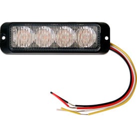 Buyers LED Rectangular Clear Strobe Light 12-24V - 4 LEDs - 8891131