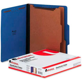 Universal® Pressboard Classification Folders Letter Six-Section Cobalt Blue 10/Box