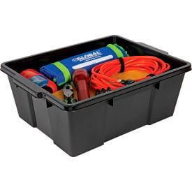 Quantum Heavy-Duty Latch Container - LC191507BK - 21""L x 15-7/8""W x 7-3/4""H Black