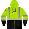 Ergodyne® GloWear 8372 Hi-Vis Hooded Sweatshirt Black Bottom Full Zip Class 3 3XL Lime