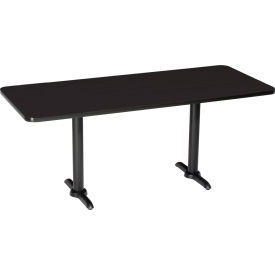 Interion® Bar Height Restaurant Table 60""L x 30""W Black