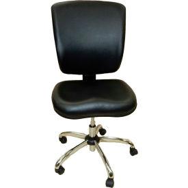 ShopSol Dental Lab Chair with Vinyl Seat and Backrest Black