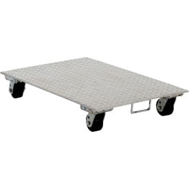 Aluminum Dolly PDA-2436-C-S-H 36""L x 24""W with Solid Deck & Steel Wheels