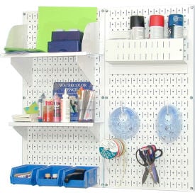 Wall Control Pegboard Hobby Craft Organizer Storage Kit White 32"" X 32"" X 9""