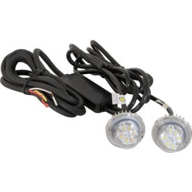 Clear LED Hidden Strobes w/ 2 In-Line Flashers - 15' Cable - 8891215