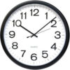 Universal® Round Wall Clock 13.5"" Overall Diameter Black Case 1 AA