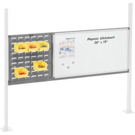 Global Industrial™ 18"" Louver & 36"" Whiteboard Panel Kit 60""W Gray