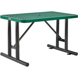 Global Industrial™ 4' Rectangular Steel Outdoor Table Expanded Metal Green