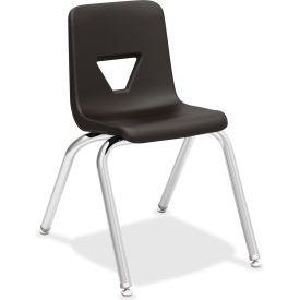 Lorell® 16"" Stacking Student Chair - Black - 4/Pack
