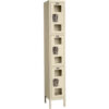 Global Industrial™ 3-Tier 3 Door Clear View Locker 12""W x 18""D x 78""H Tan Unassembled