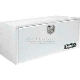 Buyers Steel Underbody Truck Box w/ Stainless Steel Rotary Paddle - White 14x16x30 - 1703203