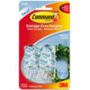 3M Command™ Clear Hooks and Strips Plastic Medium 2 Hooks with 4 Adhesive Strips per Pack
