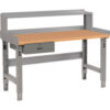 Global Industrial Workbench w/ Shop Top Square Edge & Riser 60""W x 30""D Gray