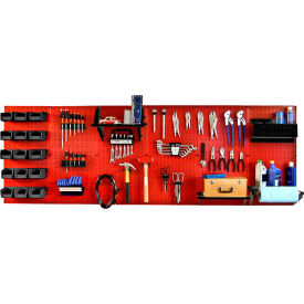 Wall Control Pegboard Master Workbench Kit Red/Black 96"" X 32"" X 9""