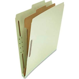 Universal® Pressboard Classification Folder Letter Four-Section Gray-Green 10/Box