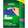 Avery® Removable Extra-Large 1/3-Cut File Folder Labels 15/16 x 3-7/16 White 450/Pk