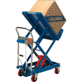 Global Industrial™ Mobile Lift & Tilt Scissor Lift Table 400 Lb. Cap. - 29 x 19 Platform