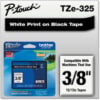 Brother® P-Touch® TZe Labeling Tape 3/8""W White on Black