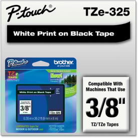 Brother® P-Touch® TZe Labeling Tape 3/8""W White on Black