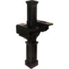 Mayne Rockport Double Mailbox Post  5811-B - 56""H Black