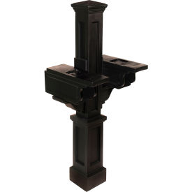 Mayne Rockport Double Mailbox Post  5811-B - 56""H Black