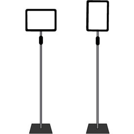 Adjustable Poster Stand Sign Holder 11""W x 7""H Black/Chrome