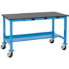 Global Industrial™ Mobile Lab Workbench 60 x 30"" Power Outlets Phenolic Safety Edge Blue