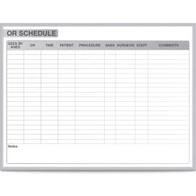Ghent Operating Room Graphic Whiteboard - Dry Erase Surface - 3' x 4' - Silver Frame