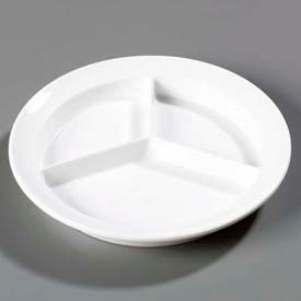 Carlisle KL20302 - Kingline™ 3-Compartment Plate 8-23/32"" x 1-1/4"" White