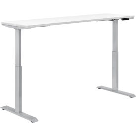 Interion® Electric Height Adjustable Desk 72""W x 30""D White W/ Gray Base