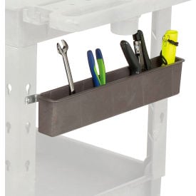 Global Industrial™ Utility Bin w/Railing Mount Kit 21""L x 2-1/2""W x 4""H Gray