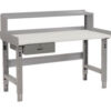 Global Industrial™ Workbench w/ Laminate Square Edge Top & Riser 60""W x 30""D Gray