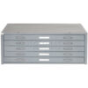 Interion® 5 Drawer Blueprint Flat File Cabinet 53-3/4W Gray