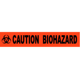 NMC Barricade Tape 3"" x 1000' Orange Caution Biohazard
